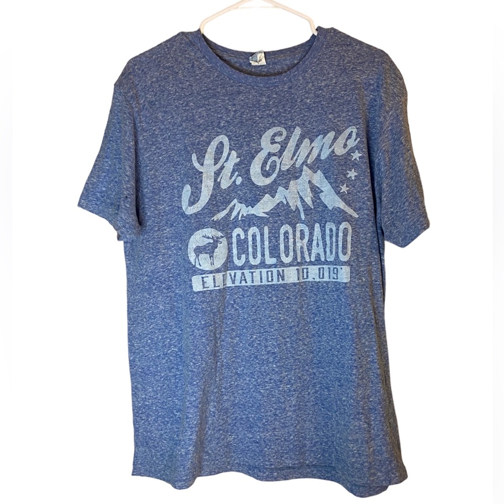 Pacific Blue crew neck summer short sleeve colorado mens tshirt large